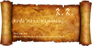 Kránitz Klaudia névjegykártya