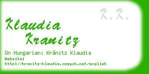 klaudia kranitz business card