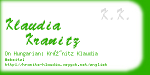 klaudia kranitz business card